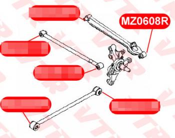 589 р. Сайлентблок поперечной тяги задней подвески VTR (наружный, полиуретановый)  Mazda 626  GE (1991-1997) седан  с доставкой в г. Санкт‑Петербург. Увеличить фотографию 2