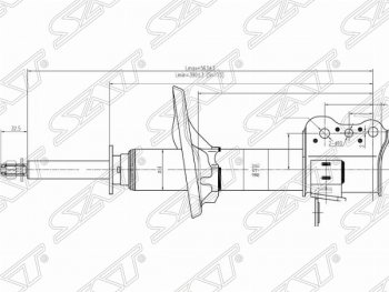 Правый амортизатор задний SAT Mazda 626 GF дорестайлинг седан (1997-1999)