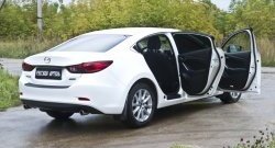 1 589 р. Накладки порожков салона RA  Mazda 6  GJ (2012-2018) дорестайлинг седан, 1-ый рестайлинг седан (Комплект (4 шт.))  с доставкой в г. Санкт‑Петербург. Увеличить фотографию 1