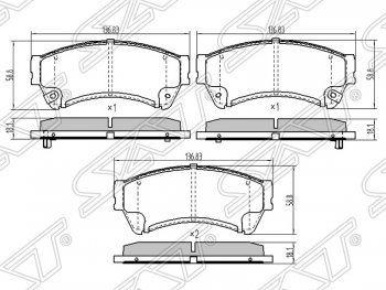 1 199 р. Колодки тормозные SAT (передние)  Mazda 6  GH - Atenza  с доставкой в г. Санкт‑Петербург. Увеличить фотографию 1