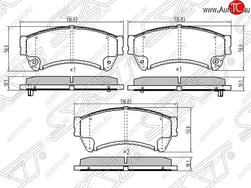 1 199 р. Колодки тормозные SAT (передние)  Mazda 6  GH - Atenza  с доставкой в г. Санкт‑Петербург