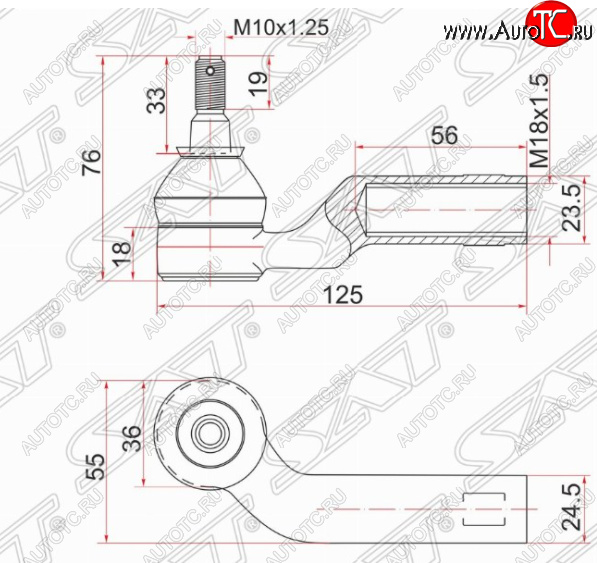 599 р. Правый наконечник рулевой тяги SAT  Mazda 3/Axela  BK - 5  с доставкой в г. Санкт‑Петербург