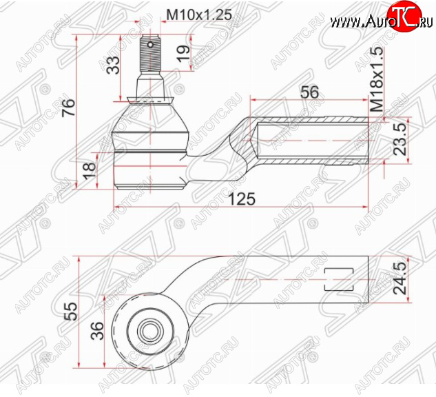 599 р. Левый наконечник рулевой тяги SAT  Mazda 3/Axela  BK - 5  с доставкой в г. Санкт‑Петербург