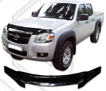 2 059 р. Дефлектор капота CA-Plastic  Mazda BT-50 (2006-2011) (Classic черный, Без надписи)  с доставкой в г. Санкт‑Петербург. Увеличить фотографию 1