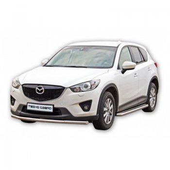 Защита переднего бампера ТехноСфера (Техно Сфера) (нержавейка, d51 mm) Mazda CX-5 KE рестайлинг (2015-2017)