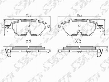 1 139 р. Колодки тормозные задние SAT Mazda CX-5 KE рестайлинг (2015-2017)  с доставкой в г. Санкт‑Петербург. Увеличить фотографию 1