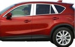 6 449 р. Накладки на верхнюю часть окон дверей СТ Mazda CX-5 KE рестайлинг (2015-2017) (Неокрашенные)  с доставкой в г. Санкт‑Петербург. Увеличить фотографию 1