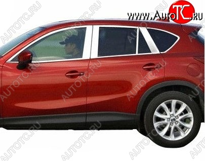 6 449 р. Накладки на верхнюю часть окон дверей СТ Mazda CX-5 KE рестайлинг (2015-2017) (Неокрашенные)  с доставкой в г. Санкт‑Петербург