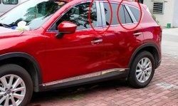 4 749 р. Накладки на центральные стойки дверей СТ Mazda CX-5 KE рестайлинг (2015-2017) (Неокрашенные)  с доставкой в г. Санкт‑Петербург. Увеличить фотографию 1