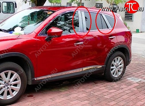 4 749 р. Накладки на центральные стойки дверей СТ  Mazda CX-5  KE (2011-2017) дорестайлинг, рестайлинг (Неокрашенные)  с доставкой в г. Санкт‑Петербург