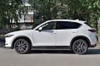 31 649 р. Пороги труба 120х60 овал с проступью . Russtal  Mazda CX-5 ( KE,  KF) (2015-2024) рестайлинг  с доставкой в г. Санкт‑Петербург. Увеличить фотографию 3