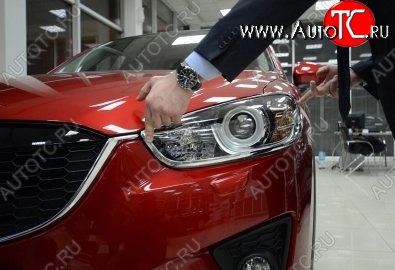 1 999 р. Реснички на фары CT Mazda CX-5 KE дорестайлинг (2011-2014) (Неокрашенные)  с доставкой в г. Санкт‑Петербург