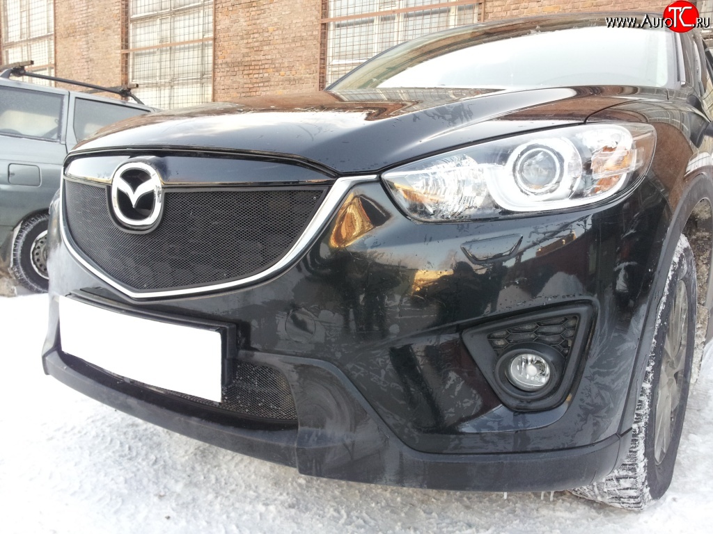 1 639 р. Сетка в решетку радиатора Russtal  Mazda CX-5  KE (2011-2014) дорестайлинг (черная)  с доставкой в г. Санкт‑Петербург