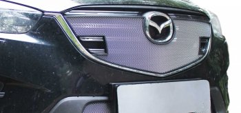 1 639 р. Защитная сетка на радиатор Russtal  Mazda CX-5  KE (2011-2014) (чёрная, без выреза под парктронник)  с доставкой в г. Санкт‑Петербург. Увеличить фотографию 2