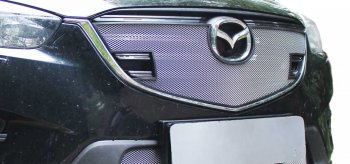 1 639 р. Защитная сетка радиатора Russtal Mazda CX-5 KE дорестайлинг (2011-2014) (Верхняя чёрная)  с доставкой в г. Санкт‑Петербург. Увеличить фотографию 1