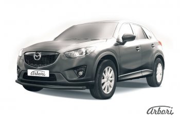 7 019 р. Защита переднего бампера Arbori (черная, 1 труба d57 mm). Mazda CX-5 KE рестайлинг (2015-2017)  с доставкой в г. Санкт‑Петербург. Увеличить фотографию 1