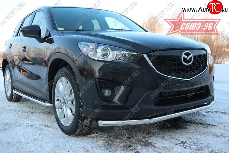 16 424 р. Защита переднего бампера одинарная Souz-96 (d60) Mazda CX-5 KE дорестайлинг (2011-2014)  с доставкой в г. Санкт‑Петербург