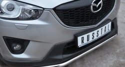 11 449 р. Одинарная защита переднего бампера диаметром 42 мм Russtal Mazda CX-5 KE дорестайлинг (2011-2014)  с доставкой в г. Санкт‑Петербург. Увеличить фотографию 2