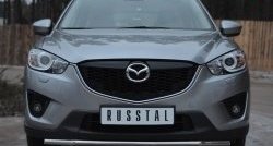 Одинарная защита переднего бампера диаметром 42 мм Russtal Mazda CX-5 KE дорестайлинг (2011-2014)