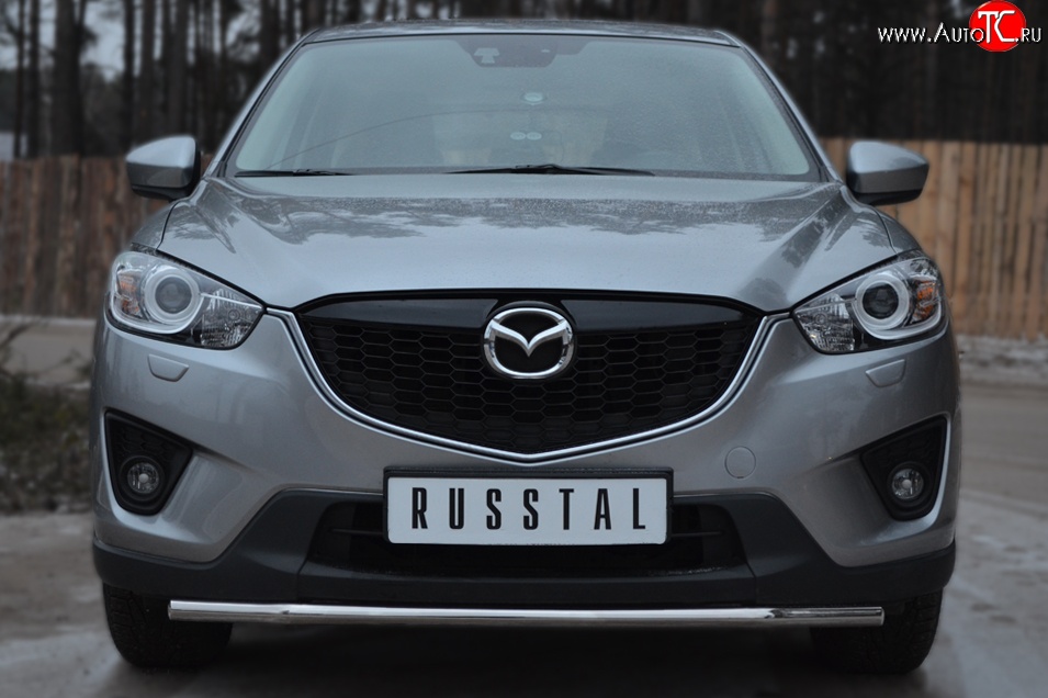 11 449 р. Одинарная защита переднего бампера диаметром 42 мм Russtal Mazda CX-5 KE дорестайлинг (2011-2014)  с доставкой в г. Санкт‑Петербург