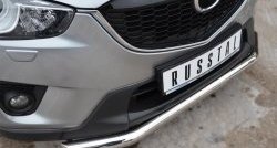 13 549 р. Одинарная защита переднего бампера диаметром 63 мм Russtal Mazda CX-5 KE дорестайлинг (2011-2014)  с доставкой в г. Санкт‑Петербург. Увеличить фотографию 2