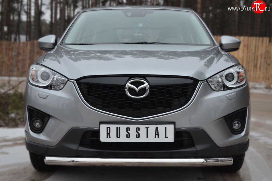 13 549 р. Одинарная защита переднего бампера диаметром 63 мм Russtal Mazda CX-5 KE дорестайлинг (2011-2014)  с доставкой в г. Санкт‑Петербург