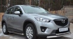 17 299 р. Защита порогов из круглой трубы диаметром 63 мм Russtal Mazda CX-5 KE рестайлинг (2015-2017) (Защита порогов с со скосами на торцах (вариант 1))  с доставкой в г. Санкт‑Петербург. Увеличить фотографию 4