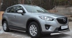 17 299 р. Защита порогов из круглой трубы диаметром 63 мм Russtal Mazda CX-5 KE рестайлинг (2015-2017) (Защита порогов с со скосами на торцах (вариант 1))  с доставкой в г. Санкт‑Петербург. Увеличить фотографию 8