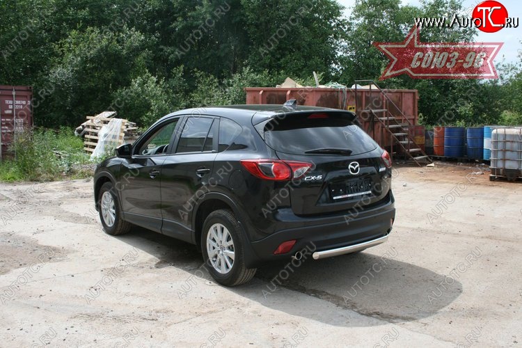 18 359 р. Защита заднего бампера из овальной трубы Souz-96 (d75x42) Mazda CX-5 KE дорестайлинг (2011-2014)  с доставкой в г. Санкт‑Петербург