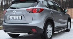 12 799 р. Одинарная защита заднего бампера из трубы диаметром 42 мм SLITKOFF Mazda CX-5 KE дорестайлинг (2011-2014)  с доставкой в г. Санкт‑Петербург. Увеличить фотографию 4