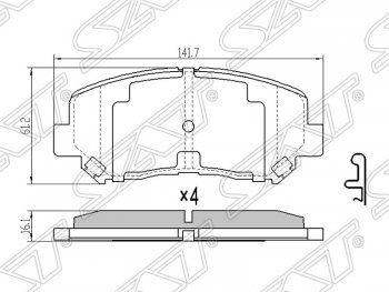 1 329 р. Колодки тормозные SAT (передние)  Mazda CX-5  KE (2011-2017) дорестайлинг, рестайлинг  с доставкой в г. Санкт‑Петербург. Увеличить фотографию 1