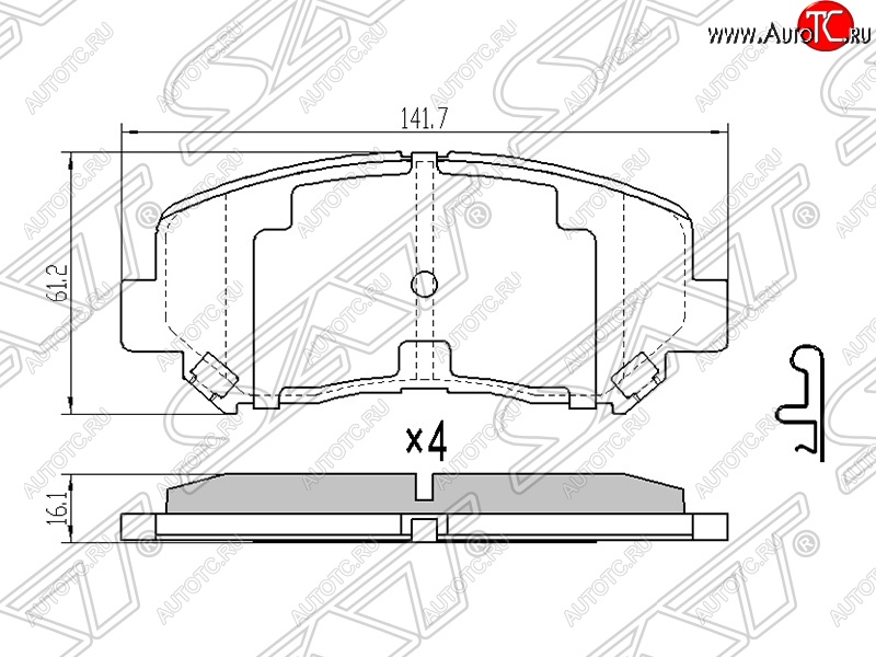 1 329 р. Колодки тормозные SAT (передние)  Mazda CX-5  KE (2011-2017) дорестайлинг, рестайлинг  с доставкой в г. Санкт‑Петербург