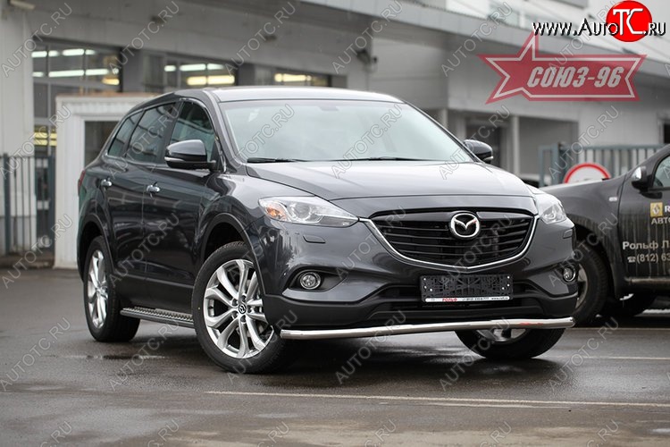 18 179 р. Защита переднего бампера одинарная Souz-96 Premium (d60) Mazda CX-9 TB 2-ой рестайлинг (2012-2015)  с доставкой в г. Санкт‑Петербург