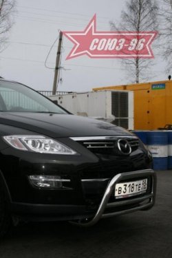 13 409 р. Защита переднего бампера (дорестайлинг) Souz-96 (d60) Mazda CX-9 TB дорестайлинг (2007-2009)  с доставкой в г. Санкт‑Петербург. Увеличить фотографию 1