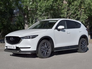 11 999 р. Защита переднего бампера (2 трубыØ42 мм, нержавейка) Russtal Mazda CX-5 KF (2016-2024)  с доставкой в г. Санкт‑Петербург. Увеличить фотографию 2