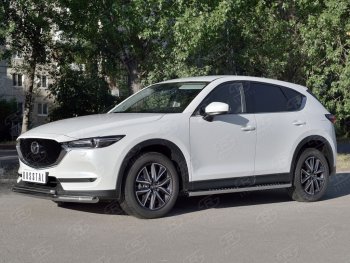 13 999 р. Защита переднего бампера (2 трубыØ63 и 42 мм, нержавейка) Russtal Mazda CX-5 KF (2016-2024)  с доставкой в г. Санкт‑Петербург. Увеличить фотографию 2