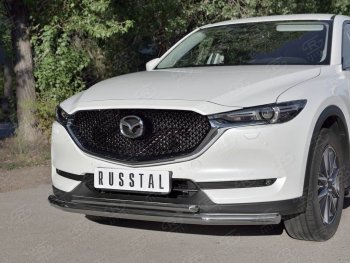 13 999 р. Защита переднего бампера (2 трубыØ63 и 42 мм, нержавейка) Russtal Mazda CX-5 KF (2016-2024)  с доставкой в г. Санкт‑Петербург. Увеличить фотографию 3