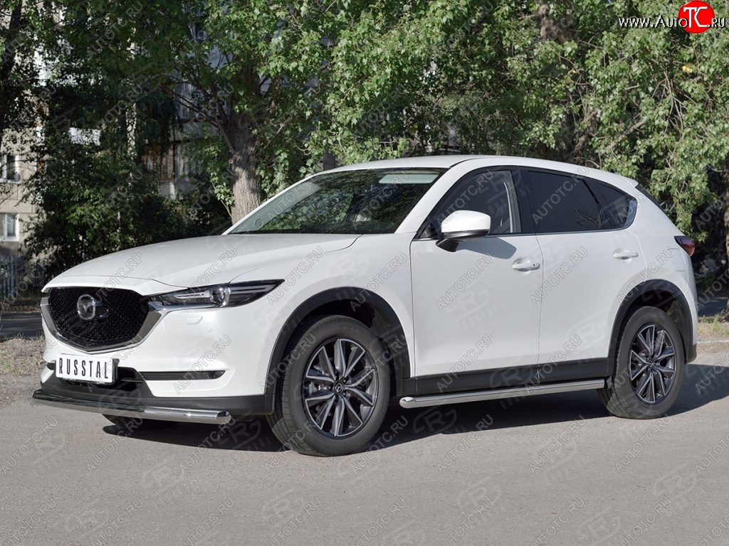 12 499 р. Одинарная защита переднего бампера Russtal диаметром 63 мм Mazda CX-5 KF (2016-2024)  с доставкой в г. Санкт‑Петербург