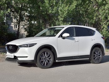 14 999 р. Защита переднего бампера из овальной трубы диаметром 75x42 мм Russtal Mazda CX-5 KF (2016-2024)  с доставкой в г. Санкт‑Петербург. Увеличить фотографию 1