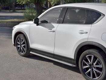 21 749 р. Широкая защита порогов с трубой диаметром 42 мм Russtal v1 Mazda CX-5 KF (2016-2024)  с доставкой в г. Санкт‑Петербург. Увеличить фотографию 2