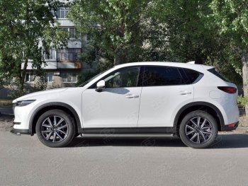 17 299 р. Защита порогов из круглой трубы диаметром 63 мм Russtal v1  Mazda CX-5  KF (2016-2024)  с доставкой в г. Санкт‑Петербург. Увеличить фотографию 1