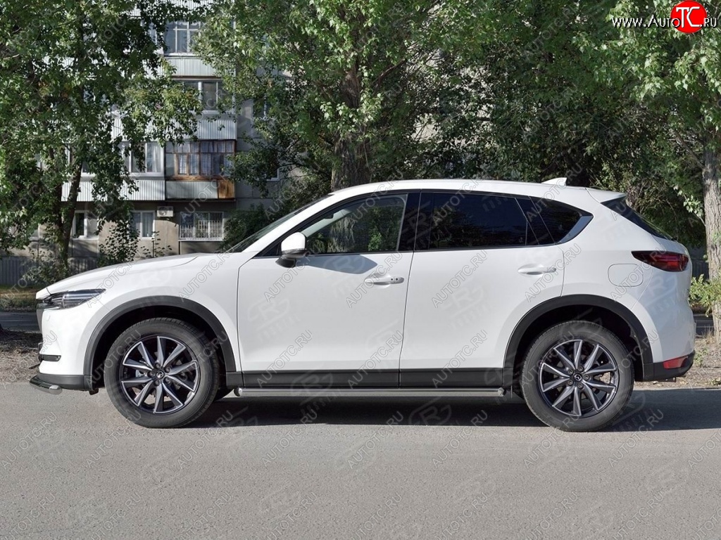 17 299 р. Защита порогов из круглой трубы диаметром 63 мм Russtal v1  Mazda CX-5  KF (2016-2024)  с доставкой в г. Санкт‑Петербург