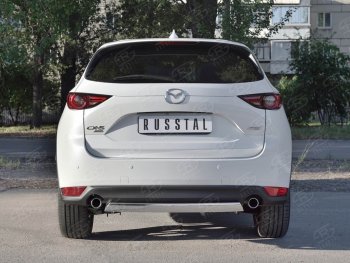 14 999 р. Защита заднего бампера (Ø75x42 мм, нержавейка) Russtal Mazda CX-5 KF (2016-2024)  с доставкой в г. Санкт‑Петербург. Увеличить фотографию 2