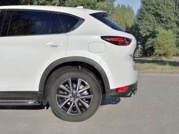 14 999 р. Защита заднего бампера (Ø75x42 мм, нержавейка) Russtal Mazda CX-5 KF (2016-2024)  с доставкой в г. Санкт‑Петербург. Увеличить фотографию 3