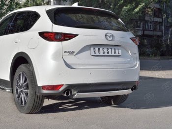 14 999 р. Защита заднего бампера (Ø75x42 мм, нержавейка) Russtal Mazda CX-5 KF (2016-2024)  с доставкой в г. Санкт‑Петербург. Увеличить фотографию 4