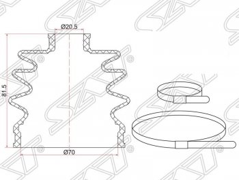 399 р. Пыльник ШРУСа (наружный) SAT  Mazda 2/Demio  DW (1996-2002), Subaru Impreza  GC (1992-2000)  с доставкой в г. Санкт‑Петербург. Увеличить фотографию 1