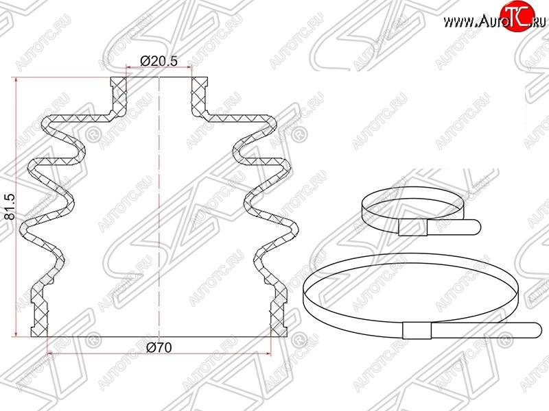 399 р. Пыльник ШРУСа (наружный) SAT  Mazda 2/Demio  DW (1996-2002), Subaru Impreza  GC (1992-2000)  с доставкой в г. Санкт‑Петербург