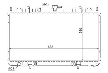 Радиатор двигателя (трубчатый, 1.3/1.8, МКПП/АКПП) SAT Mazda (Мазда) 323/Familia (фамилия)  седан (1998-2004), Nissan (Нисан) AD (АД)  Y11 (1999-2008),  Almera (Альмера)  седан (2000-2003),  Bluebird Sylphy (блюбёрд)  седан (2000-2003),  Primera (Примера) ( 3 седан,  3 универсал) (2001-2008),  Sunny (Санни)  B15 (1998-2004),  Wingroad (Вингроад)  2 Y11 (1999-2005)