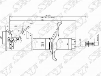 Правый амортизатор передний SAT  323/Familia  седан, Premacy