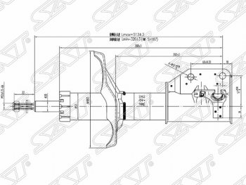 2 969 р. Левый амортизатор передний SAT  Mazda 323/Familia  седан - Premacy  с доставкой в г. Санкт‑Петербург. Увеличить фотографию 1